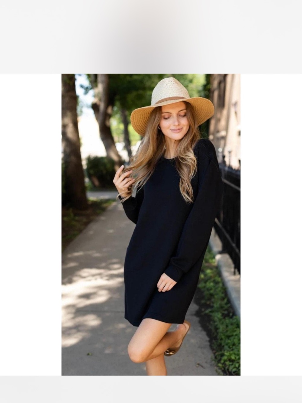 SPANX Black Long-Sleeve Relaxed Shift Dress